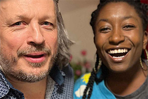 RHLSTP with Richard Herring. Image shows left to right: Richard Herring, Sophie Duker