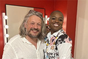 RHLSTP with Richard Herring. Image shows left to right: Richard Herring, Thanyia Moore