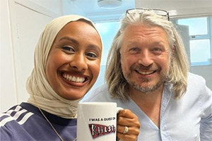 RHLSTP with Richard Herring. Image shows left to right: Ola Labib, Richard Herring