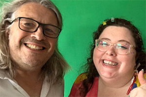 RHLSTP with Richard Herring. Image shows left to right: Richard Herring, Alison Spittle