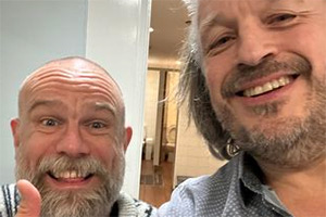 RHLSTP with Richard Herring. Image shows left to right: Olaf Falafel, Richard Herring