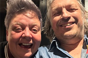 RHLSTP with Richard Herring. Image shows left to right: Susie McCabe, Richard Herring