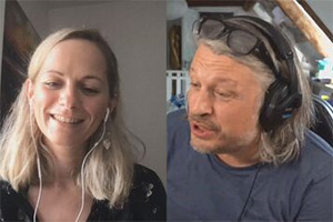 RHLSTP with Richard Herring. Image shows left to right: Nerine Skinner, Richard Herring