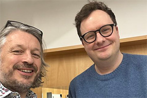 RHLSTP with Richard Herring. Image shows left to right: Richard Herring, Benjamin Partridge