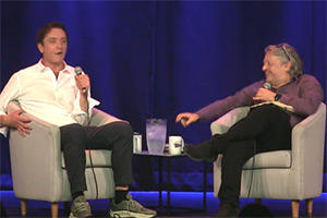 RHLSTP with Richard Herring. Image shows left to right: Peter Serafinowicz, Richard Herring