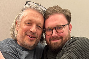 RHLSTP with Richard Herring. Image shows left to right: Richard Herring, John Kearns