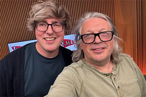 RHLSTP with Richard Herring. Image shows left to right: Glenn Moore, Richard Herring