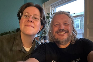 RHLSTP with Richard Herring. Image shows left to right: Chloe Petts, Richard Herring