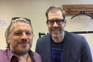 Richard Herring's Leicester Square Theatre Podcast. Image shows from L to R: Richard Herring, Richard Osman