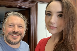 Richard Herring's Leicester Square Theatre Podcast. Image shows from L to R: Richard Herring, Fern Brady