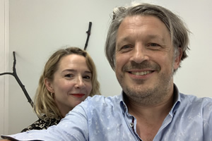 Richard Herring's Leicester Square Theatre Podcast. Image shows from L to R: Rebecca Callard, Richard Herring