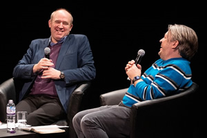 Richard Herring's Leicester Square Theatre Podcast. Image shows from L to R: Tim Vine, Richard Herring
