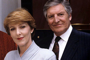 Rich Tea And Sympathy. Image shows from L to R: Julia Merrygrove (Patricia Hodge), George Rudge (Denis Quilley). Copyright: Yorkshire Television