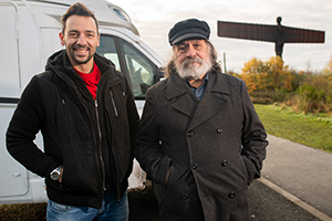 Ricky & Ralf's Very Northern Road Trip. Image shows from L to R: Ralf Little, Ricky Tomlinson. Copyright: North One Television