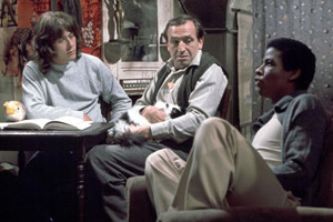 Rising Damp. Image shows left to right: Alan Moore (Richard Beckinsale), Rupert Rigsby (Leonard Rossiter), Philip Smith (Don Warrington)