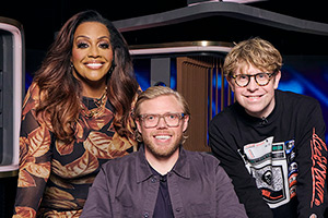 Rob Beckett's Smart TV. Image shows left to right: Alison Hammond, Rob Beckett, Josh Widdicombe