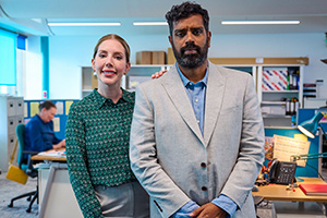 Romantic Getaway. Image shows from L to R: Allison (Katherine Ryan), Deacon (Romesh Ranganathan)