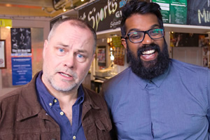 Romesh: Talking To Comedians. Image shows from L to R: Jack Dee, Romesh Ranganathan