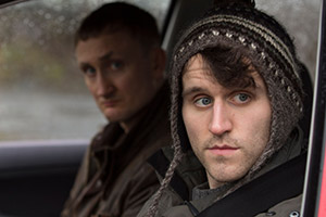 Say Your Prayers. Image shows from L to R: Vic (Tom Brooke), Tim (Harry Melling)