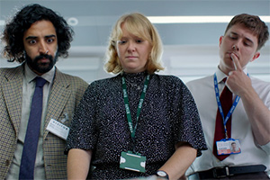 Sessions. Image shows from L to R: Krish (Rajiv Karia), Elise (Letty Thomas), George (Jack Chisnall)