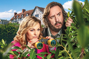 Shakespeare & Hathaway - Private Investigators. Image shows from L to R: Luella Shakespeare (Jo Joyner), Frank Hathaway (Mark Benton)