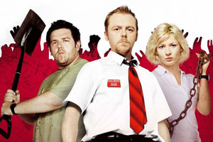 Shaun Of The Dead. Image shows from L to R: Ed (Nick Frost), Shaun (Simon Pegg), Liz (Kate Ashfield). Copyright: Working Title Films