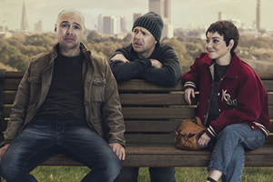 Sick Of It. Image shows from L to R: Karl (Karl Pilkington), Ruby (Marama Corlett)