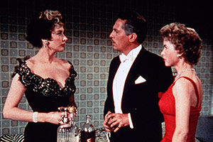 Simon And Laura. Image shows from L to R: Laura Foster (Kay Kendall), Simon Foster (Peter Finch), Janet Honeyman (Muriel Pavlow)