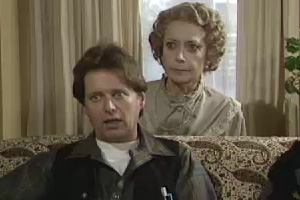 So Haunt Me. Image shows left to right: Peter Rokeby (George Costigan), Yetta Feldman (Miriam Karlin). Credit: BBC, Cinema Verity