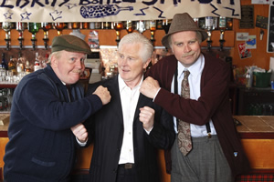 Still Game. Image shows from L to R: Jack Jarvis (Ford Kiernan), Jim Watt, Victor McDade (Greg Hemphill). Copyright: The Comedy Unit