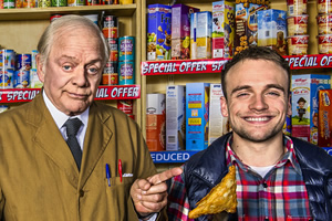 Still Open All Hours. Image shows from L to R: Granville (David Jason), Leroy (James Baxter). Copyright: BBC