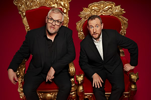 Taskmaster. Image shows from L to R: Greg Davies, Alex Horne. Copyright: Avalon Television