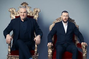 Taskmaster. Image shows from L to R: Greg Davies, Alex Horne. Copyright: Avalon Television