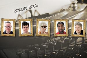 Taskmaster. Image shows left to right: Frankie Boyle, Ivo Graham, Jenny Eclair, Kiell Smith-Bynoe, Mae Martin