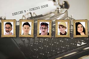 Taskmaster. Image shows from L to R: David Baddiel, Ed Gamble, Jo Brand, Katy Wix, Rose Matafeo. Copyright: Avalon Television