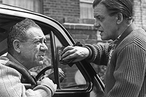 Taxi!. Image shows from L to R: Sid Stone (Sid James), Fred Cuddell (Bill Owen). Copyright: BBC