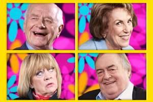 The Baby Boomers' Guide To Growing Old. Image shows from L to R: Johnny Ball, Amanda Barrie, Edwina Currie, John Prescott. Copyright: Liberty Bell