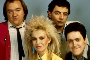 The Best Of Not The Nine O'Clock News. Image shows from L to R: Mel Smith, Pamela Stephenson, Rowan Atkinson, Griff Rhys Jones. Copyright: BBC