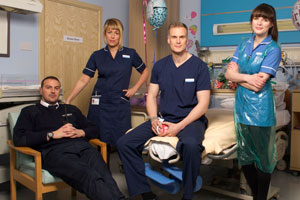 The Delivery Man. Image shows from L to R: Ian (Paddy McGuinness), Caitlin (Fay Ripley), Matthew (Darren Boyd), Lisa (Aisling Bea). Copyright: Monicker Pictures