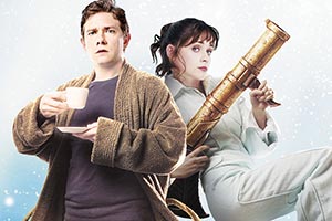 The Hitchhiker's Guide To The Galaxy. Image shows from L to R: Arthur Dent (Martin Freeman), Trillian (Zooey Deschanel)