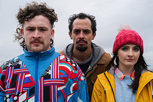 The Isleanders. Image shows from L to R: Jamie MacColl, Matt McGill, Maisie (Rachel Flynn). Copyright: BBC Studios