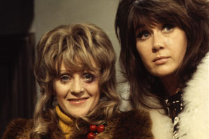 The Liver Birds. Image shows from L to R: Beryl Hennessey (Polly James), Sandra Hutchinson (Nerys Hughes). Copyright: BBC The Liver Birds. Image shows from L to R: Beryl Hennessey (Polly James), Sandra Hutchinson (Nerys Hughes). Copyright: BBC