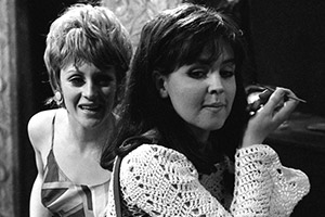 The Liver Birds. Image shows from L to R: Beryl Hennessey (Polly James), Dawn (Pauline Collins). Copyright: BBC