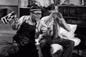 The Love Match. Image shows from L to R: Bill Brown (Arthur Askey), Wally Binns (Glenn Melvyn). Copyright: Group 3 Productions