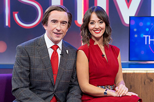 This Time With Alan Partridge. Image shows from L to R: Alan Partridge (Steve Coogan), Jennie Gresham (Susannah Fielding). Copyright: Baby Cow Productions