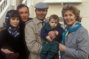 Three Up, Two Down. Image shows from L to R: Angie Tyler (Lysette Anthony), Nick Tyler (Ray Burdis), Sam Tyler (Michael Elphick), Daphne Trenchard (Angela Thorne). Copyright: BBC