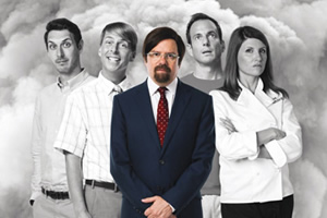 The Increasingly Poor Decisions Of Todd Margaret. Image shows from L to R: Dave (Blake Harrison), Doug Whitney (Jack McBrayer), Todd Margaret (David Cross), Brent Wilts (Will Arnett), Alice Bell (Sharon Horgan). Copyright: RDF Television / Merman