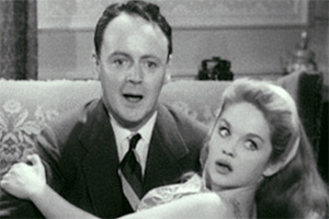 Trouble With Eve. Image shows left to right: Brian Maitland (Robert Urquhart), Eve Kingston (Sally Smith)