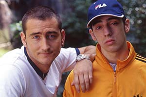 Two Pints Of Lager And A Packet Of Crisps. Image shows from L to R: Gary 'Gaz' Wilkinson (Will Mellor), Jonny Keogh (Ralf Little). Copyright: BBC