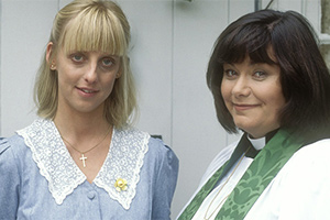 The Vicar Of Dibley. Image shows from L to R: Alice Tinker (Emma Chambers), Geraldine Grainger (Dawn French)